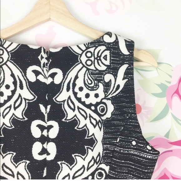 NEW NYDJ Black Cream Damask Printed Dress 10 - Picture 4 of 8